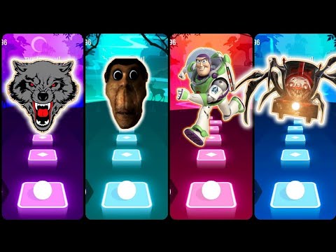 EVIL WOLF DE*TH ❌ OBUNGA ❌ BUZZ LIGHTYEAR ❌ CHOOCHOO CHARLES - Tiles Hop EDM Rush 🎶 🎶