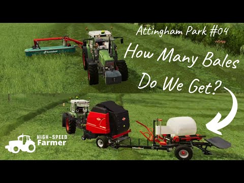 FS19 Timelapse | Mowing Raking Baling & Wrapping | Attingham Park #04
