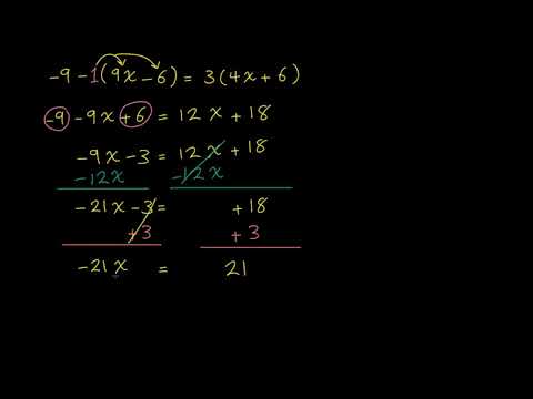 الصف الثامن الرياضيات حل المعادلات بمتغيّر واحد حل المعادلات مع الأقواس