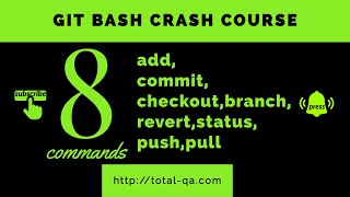 Git Tutorial,Git Bash, Commands: add, commit, push,pull,revert,status,checkout,branch,checkout
