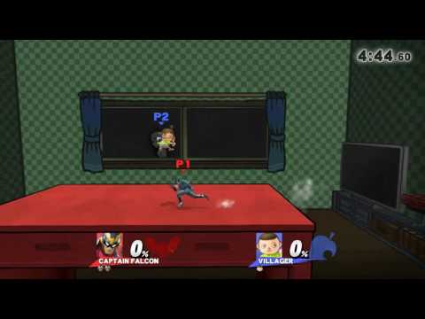 Smash 4 Glory - Villager Gets Dunked by Captain Falcon.. Twice!