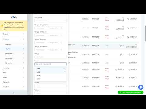 FITUR FILTER TERMIN DI MENU PEMESANAN DAN TAGIHAN
