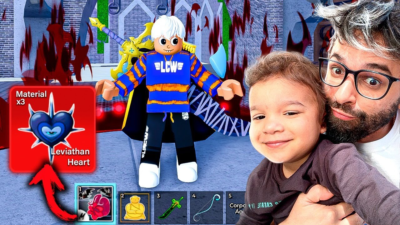 PEGANDO O PRIMEIRO CORAÇÃO DE LEVIATHAN PRO MEU FILHO no BLOX FRUITS