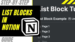 LIST BLOCKS IN NOTION | How to Create and Use List Blocks in Notion Tutorial