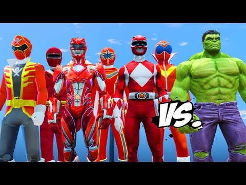 All Red Ranger vs Hulk - Epic Battle Video
