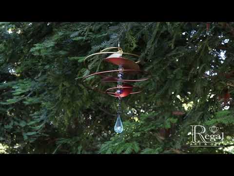 12610 Fantasia Hanging Wind Spinner - Red