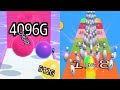 Satisfying Mobile Games vs Ball Run 2048 INFINITY MODE- iOS, Android ( noob, pro, hacker, god )