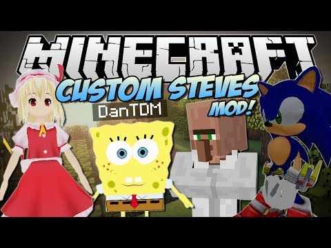 DanTDM - Minecraft | CUSTOM STEVES MOD! (Become ANY 3D Game Character!) | Mod Showcase