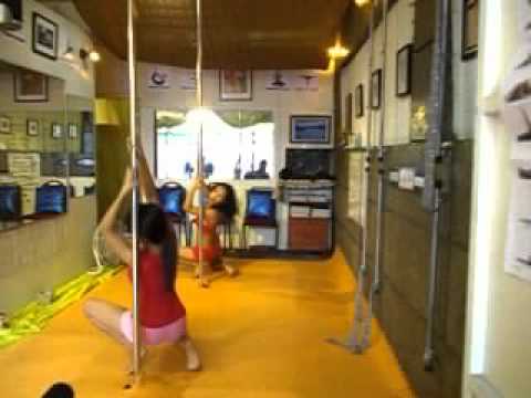 video clip 89: beginner pole dance intro choreo noemi p&trish m (Wellness In Life, Makati City)