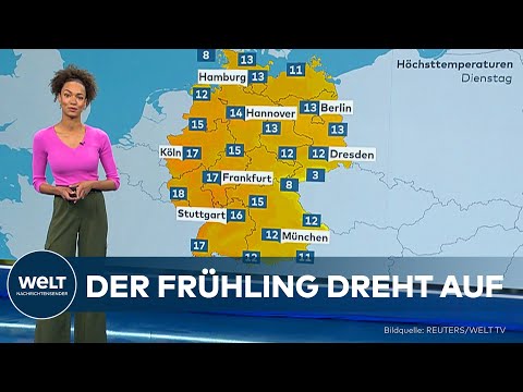 FRÜHLINGSWETTER IN DEUTSCHLAND: Erst Kaltluft - dann Sonne satt! Bis zu 24 Grad am Wochenende