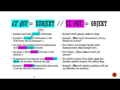 ce qui und ce que: Französische Grammatik erklärt