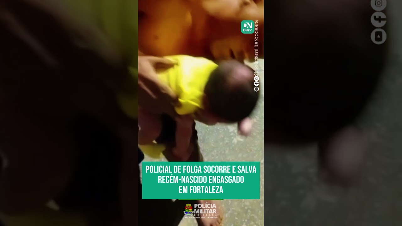 Imagem da notícia PM de folga salva recém-nascido engasgado em Fortaleza durante jogo do Brasil; veja vídeo