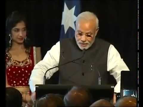 PM Modi addresses at the Reception hosted by Australia PM Tony Abbott at MCG, Melbourne