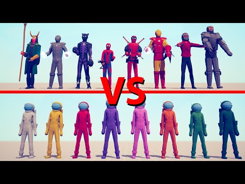 MARVEL Team vs AMONG US Team - Totally Accurate Battle Simulator TABS