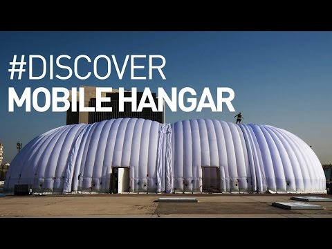Modello 3D stand hungar gonfiabile ad aria - Solar Impulse Airplane - An inflatable Mobile Hangar That Protects Solar Impulse 2