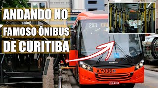 Andando no Famoso Ônibus de Curitiba até o Centro - Riding the Famous Curitiba Bus to the Downtown