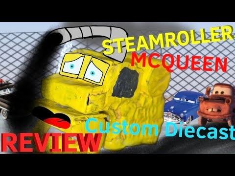 Steamroller Mcqueen Custom diecast from the cars1 deleted scene (Community Service) REVIEW
