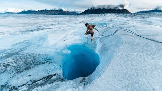 HE JUMPED INTO A GLACIER