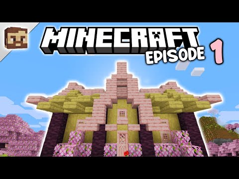 Minecraft Survival Let’s Play Episode 1 | A *PINK* Starter House for Minecraft 1.20!