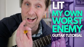 Download lagu My Own Worst Enemy by Lit Guitar Tutorial - Guitar Lessons with Stuart! mp3