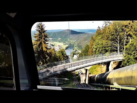 Edersee Hemfurth eine Fahrt mit der Standseilbahn auf den Peterskopf, Jausenstation, Oberbecken