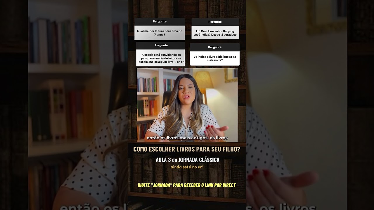 Está acontecendo lá no meu instagram uma Jornada, com aulas gratuitas sobre leitura para crianças.