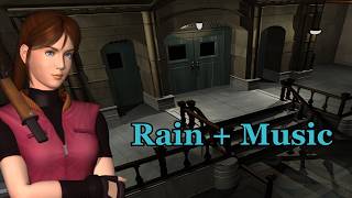 Resident Evil 2 RPD Main Hall with Music & Rain Outside