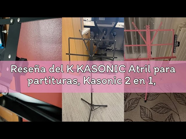 Vídeo relacionado con K KASONIC Atril para partituras, Kasonic 2 en 1, plegable, de doble uso, para partituras, y soporte para libros de escritorio, portátil y liviano con soporte para clip de partituras