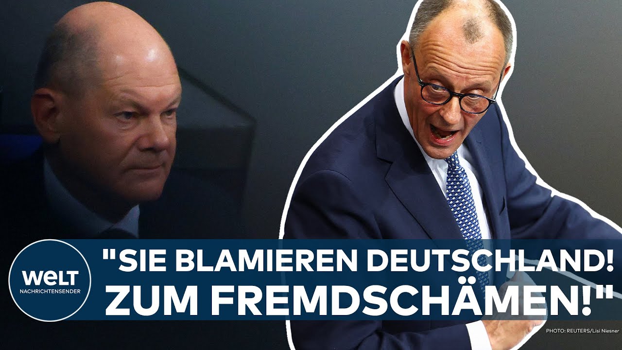 FRIEDRICH MERZ: "Sie blamieren Deutschland! Zum Fremdschämen!" Heftige Attacke gegen Olaf Scholz!