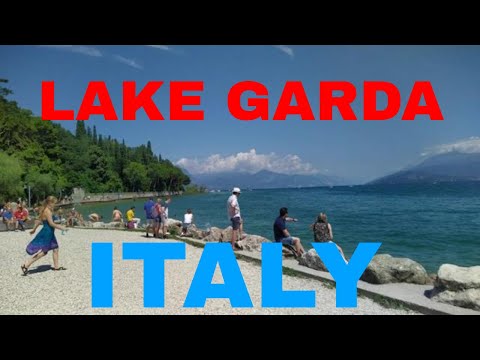 Superb bluish Lake Garda |Sirmione| Lake Garda| Jamaica Beach| Brescia| Italy| Europe| 4K video