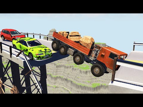 Destructible bridge Cars Crashes - BeamNG.DRIVE | CrashTherapy