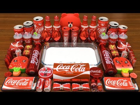 Series RED COCA COLA Slime | Mixing Random Things into GLOSSY Slime | Satisfying Slime Videos #635