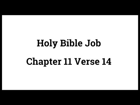 Holy Bible Job 11:14