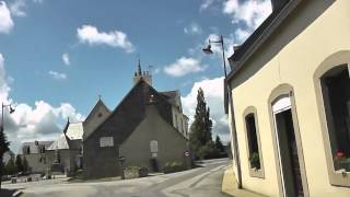 preview picture of video 'Driving Along Rue de Locarn, Rue des Déportés, Place de l'Église & Rue de Carhaix, Trébrivan'