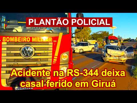 Acidente na RS-344 deixa casal ferido e mobiliza equipes de resgate em Giruá