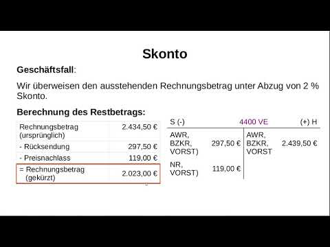 Zusammenfassende Aufgabe zum Einkauf von Werkstoffen mit Rücksendungen, Preisnachlässen und Skonto
