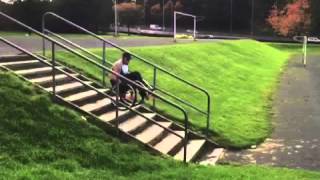 Going down stairs in a wheelchair