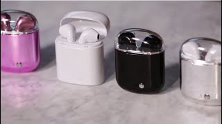 Metallic Wireless Earbuds with Charging Case (Silver)