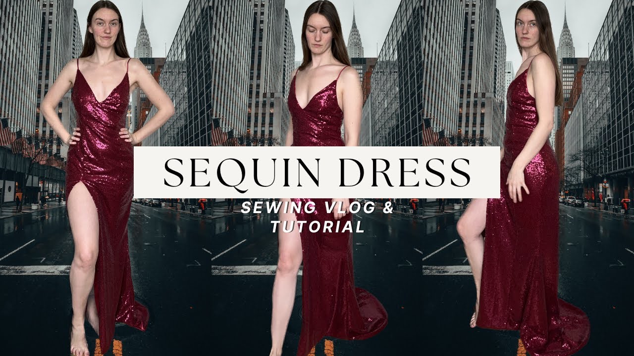 Making a Red Sequin Dress for Valentines! DIY Prom Dress or Evening Gown