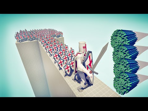 CAN 100x KNIGHT TEMPLAR CROSS THE BRIDGE? - Totally Accurate Battle Simulator TABS