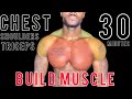 30 MINUTE CHEST SHOULDERS TRICEPS HOME WORKOUT using DUMBBELLS ONLY! // follow along