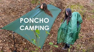 Stealth Camping under my Poncho in a Ditch | Solo Wild Camping with Multi-Purpose Gear