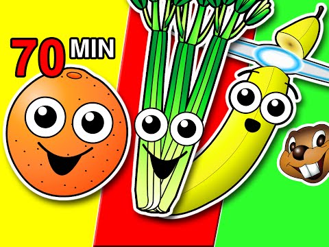 Fruit & Veggies Songs Collection | Learn Fruit + Vegetable Names, Colors, Colours | Nursery Rhymes