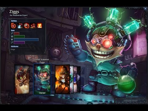 Mad Scientist Ziggs Skin Spotlight Gameplay 1080p HD League Of Legends