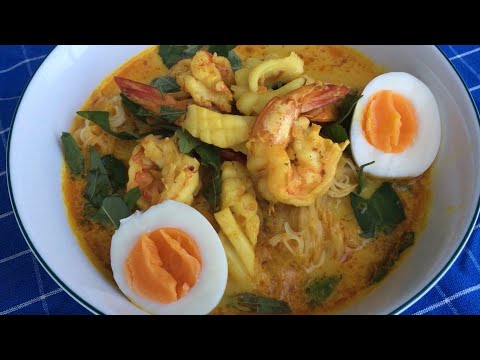 Bún Laksa Singapore dễ làm-Laksa Singapore noodles soup-Asian &amp; European food