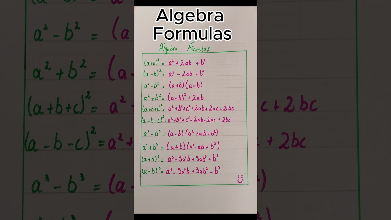 Algebra Formulas | Basic Algebraic Formulas #algebra_formula #algebraicformulas #mathsformula