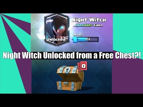 Clash Royale - Unlocking the Night Witch from a Free Chest?!