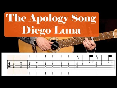 The Apology Song - The Book of Life  - Diego Luna - Guitarra Guitar Tutorial with Tabs