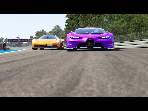 Koenigsegg Jesko Absolut vs Bugatti Vision GT at La Sarthe ( No Chicane )