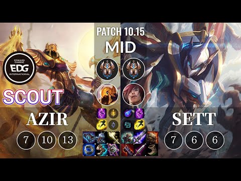 EDG Scout Azir vs Sett Mid - KR Patch 10.15